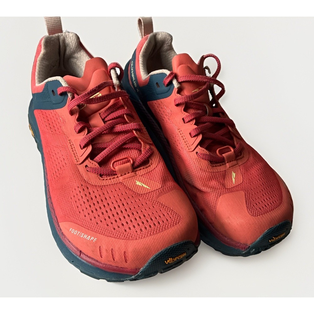Altra Olympus 4 Womens 8.5 Orange Blue Trail Running Shoes Vibram ALOA4VQW447